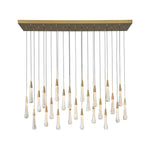 Modern Golden Raindrop Chandelier Rectangular 50’’ × 13.9’’ × 157