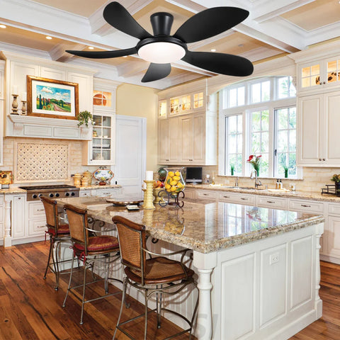 Modern LED Ceiling Fans Low Profile Ceiling Fans with Lights 6 Speeds 48’’ Ceiling Lights
