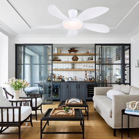 Modern LED Ceiling Fans Low Profile Ceiling Fans with Lights 6 Speeds 48’’ Ceiling Lights