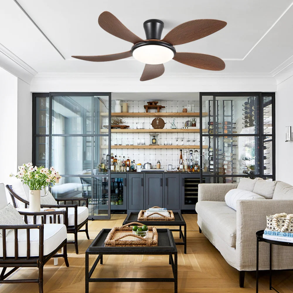 Modern LED Ceiling Fans Low Profile Ceiling Fans with Lights 6 Speeds 48’’ Ceiling Lights