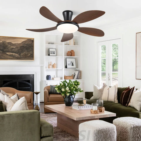 Modern LED Ceiling Fans Low Profile Ceiling Fans with Lights 6 Speeds 48’’ Ceiling Lights