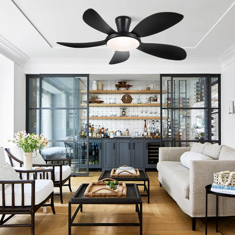 Modern LED Ceiling Fans Low Profile Ceiling Fans with Lights 6 Speeds 48’’ Ceiling Lights