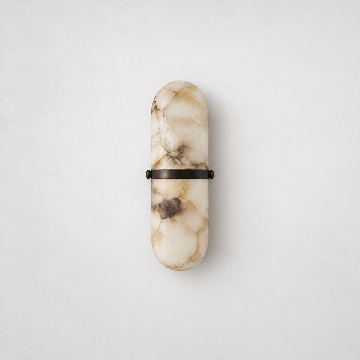 Modern Oval Marble-Pattern Wall Sconce – lights off