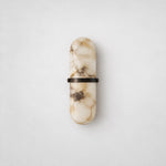 Modern Oval Marble-Pattern Wall Sconce – lights off