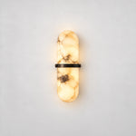 Modern Oval Marble-Pattern Wall Sconce – lights on