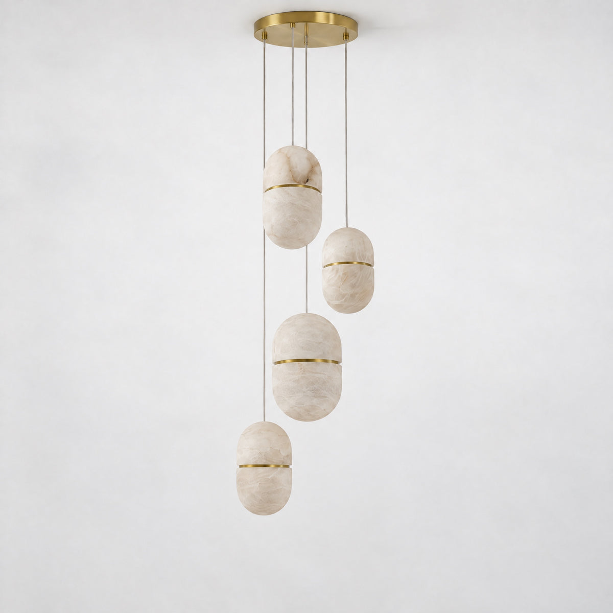 Modern Oval Multi-Drop Pendant Light – lights off