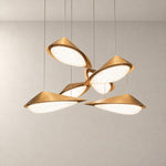 Modern Pendant Light Deep Gold ADC12 Aluminium Alloy Glass and Rhinestone on a light warm plaster wall