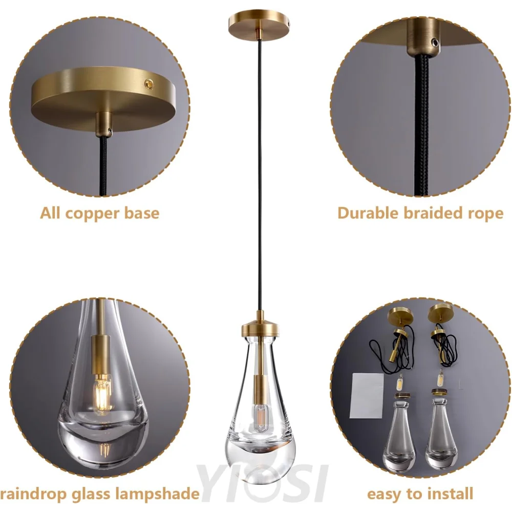 Modern raindrop-style suspended ceiling lamp