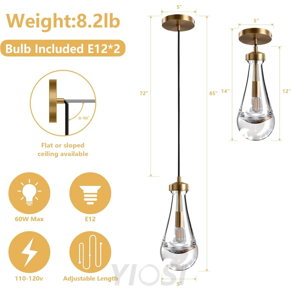 Modern raindrop-style suspended ceiling lamp