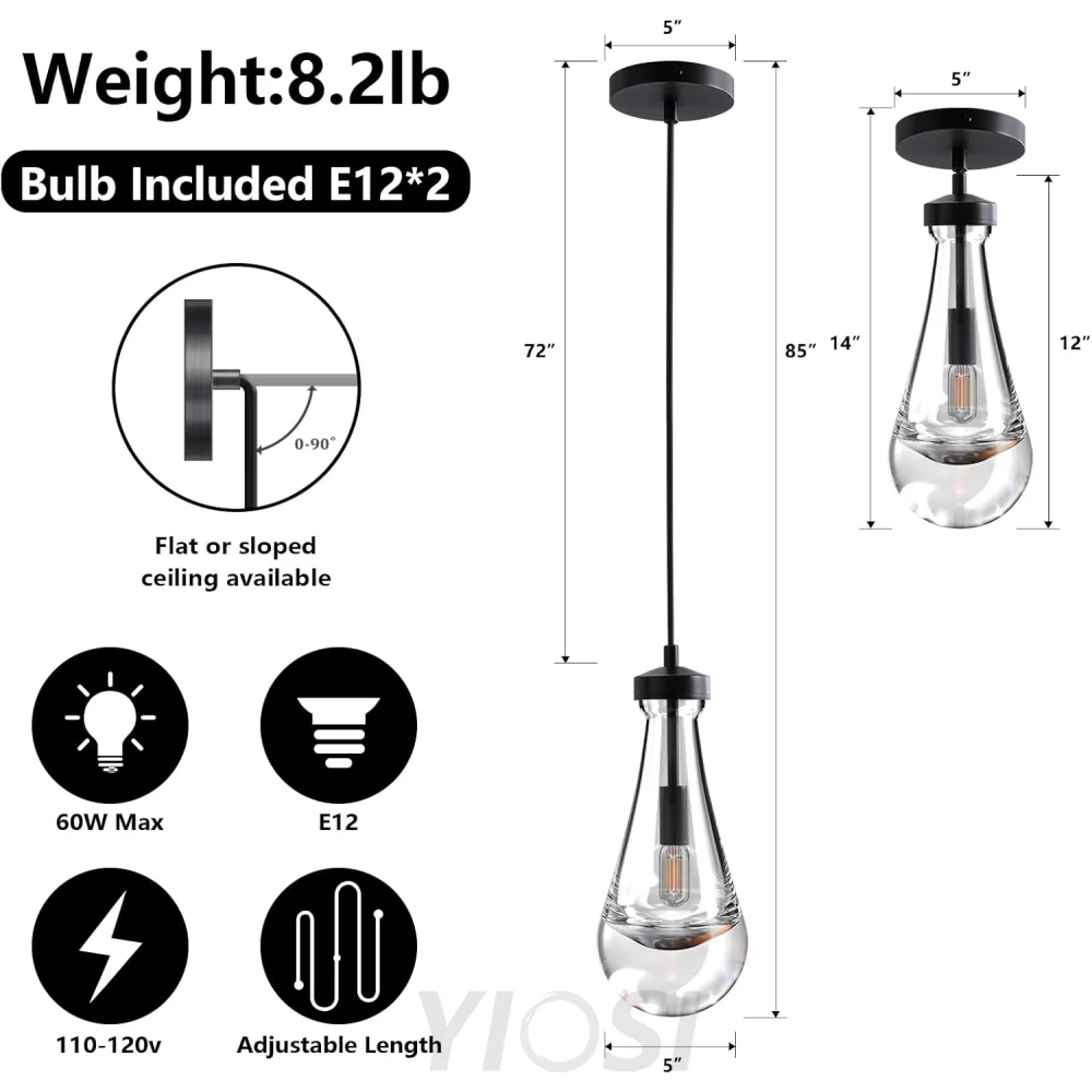 Modern raindrop-style suspended ceiling lamp
