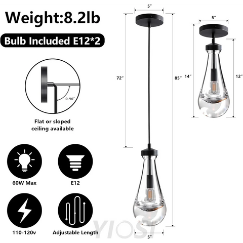 Modern raindrop-style suspended ceiling lamp