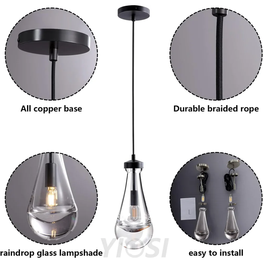 Modern raindrop-style suspended ceiling lamp
