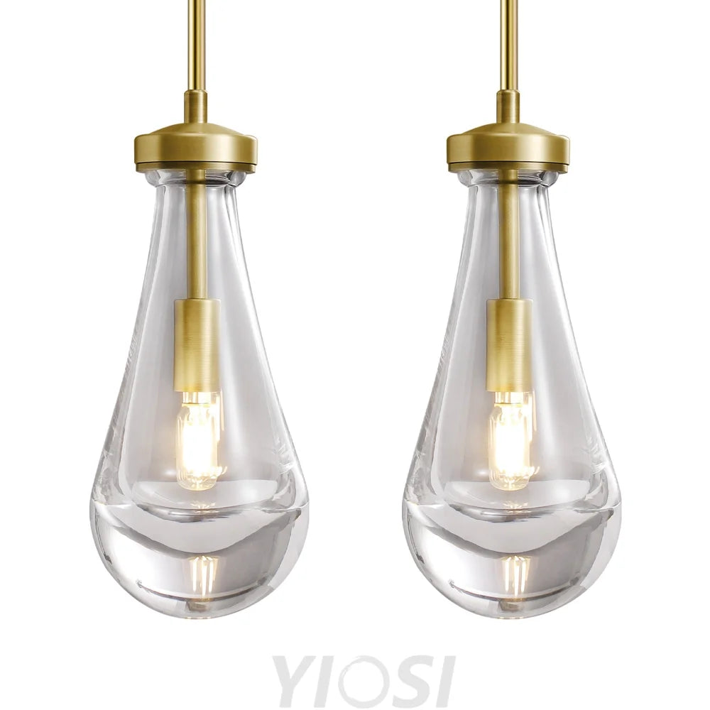 Modern raindrop style suspended ceiling lamp Gold
