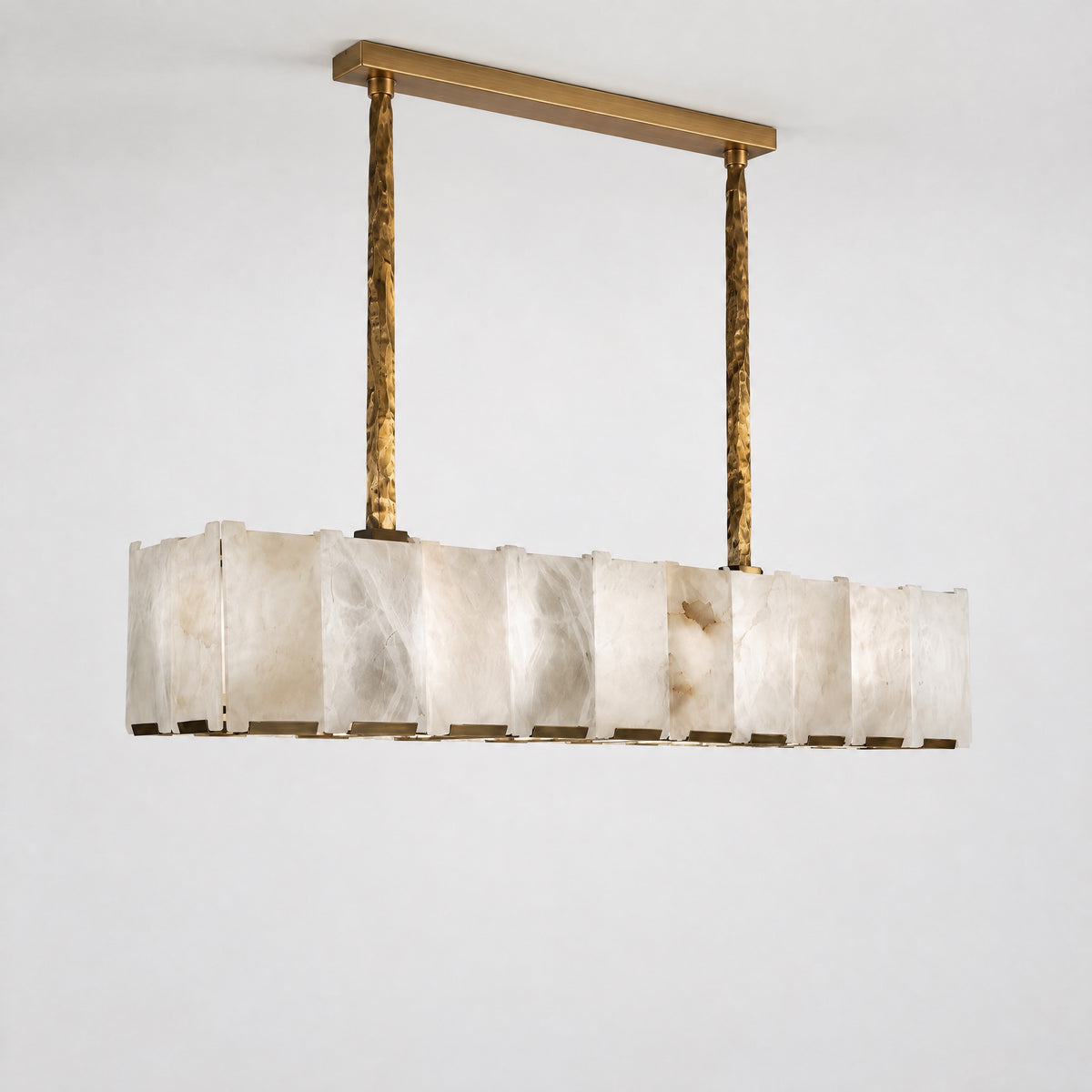 Modern Rectangular Linear Pendant Chandelier – lights off