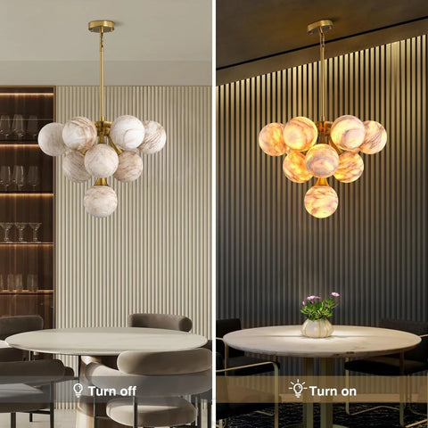 Modern Round Alabaster Chandelier