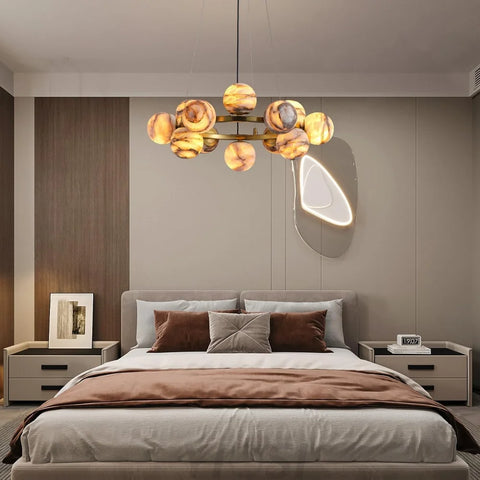 Modern Round Alabaster Chandelier
