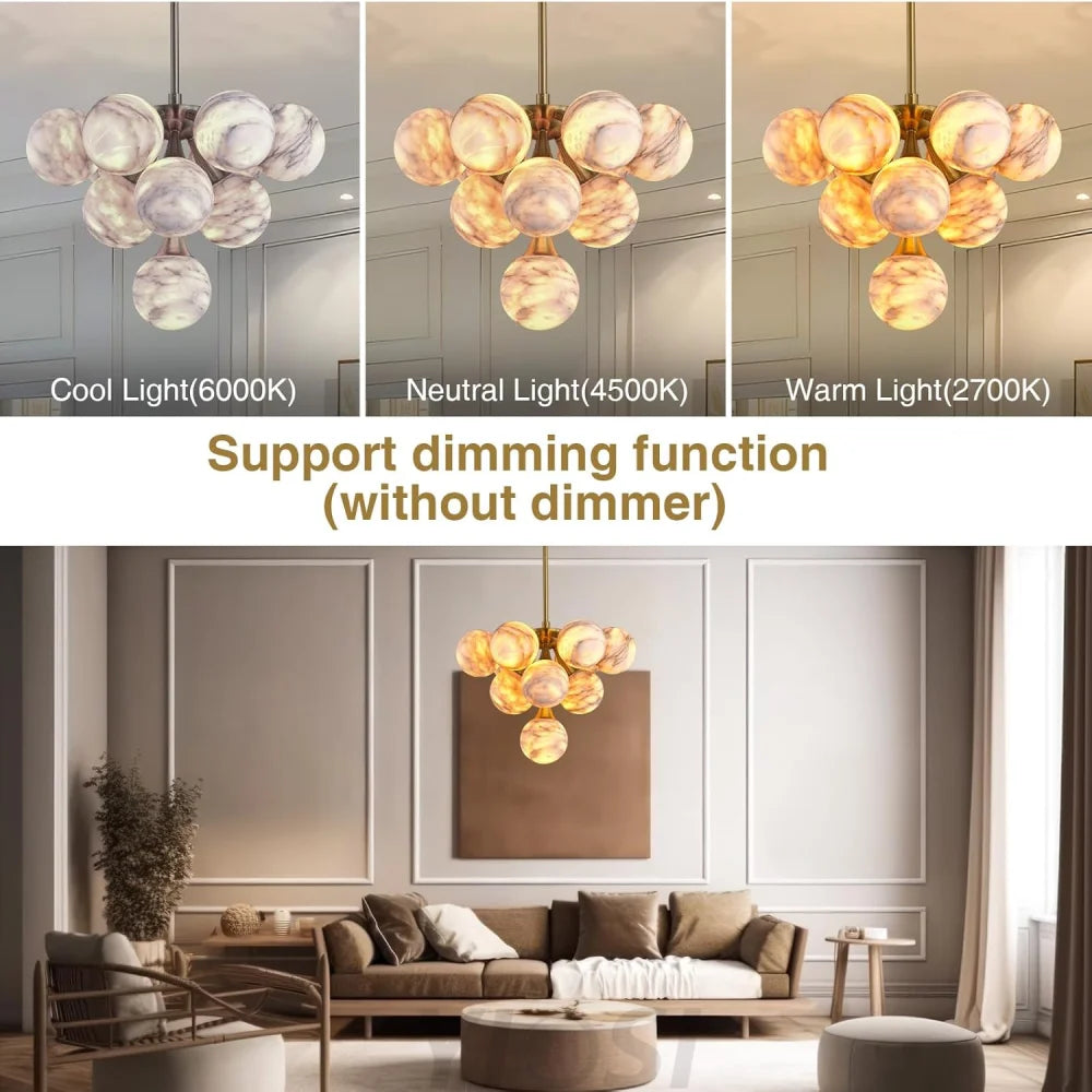 Modern Round Alabaster Chandelier