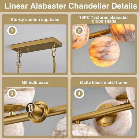 Modern Round Alabaster Chandelier