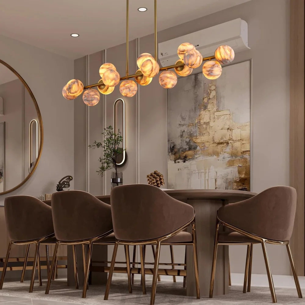 Modern Round Alabaster Chandelier