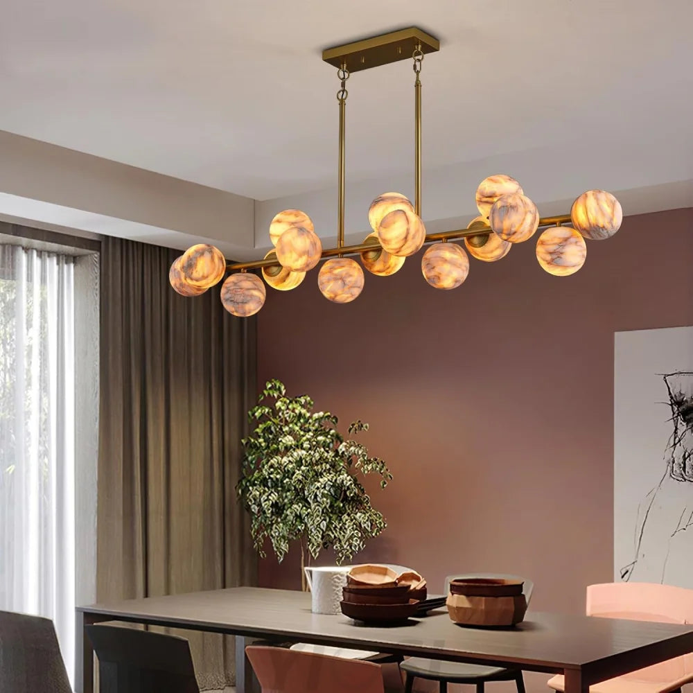 Modern Round Alabaster Chandelier