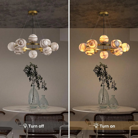 Modern Round Alabaster Chandelier
