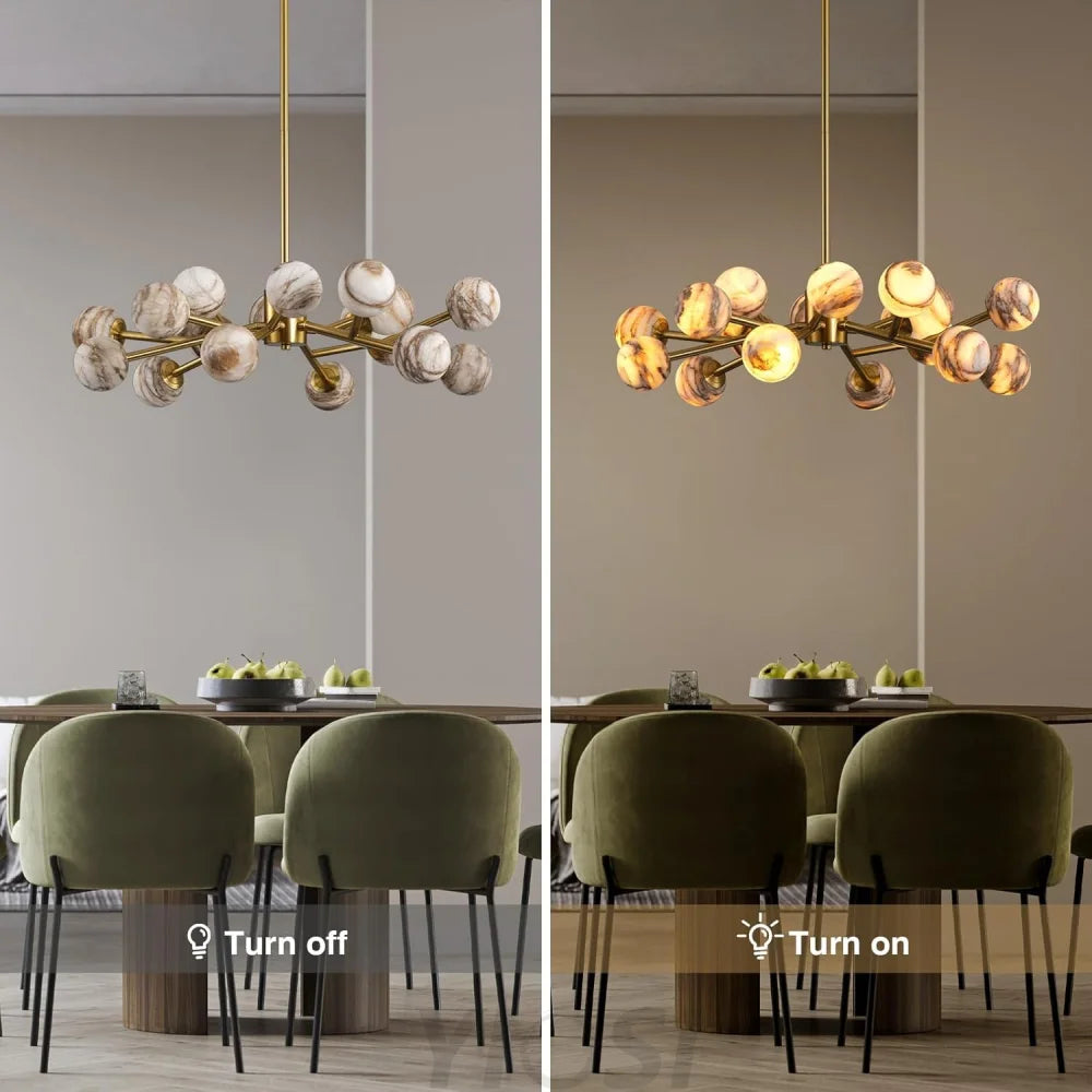 Modern Round Alabaster Chandelier