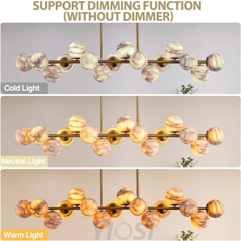 Modern Round Alabaster Chandelier