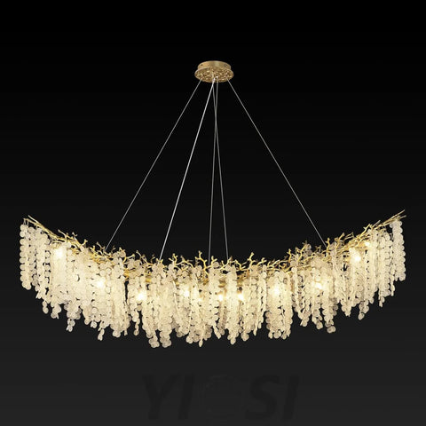 Modern Silver Crystal Glass Tree Branchs Chandelier 55" 72" - Fast Delivery-1-Yiosilamp