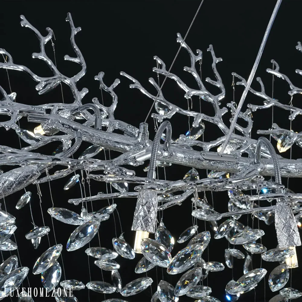 Modern Silver Crystal Glass Tree Branchs Chandelier 55’’ 72’’ Chandelier