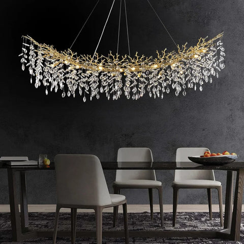 Modern Silver Crystal Glass Tree Branchs Chandelier 55" 72" - Fast Delivery-1-Yiosilamp