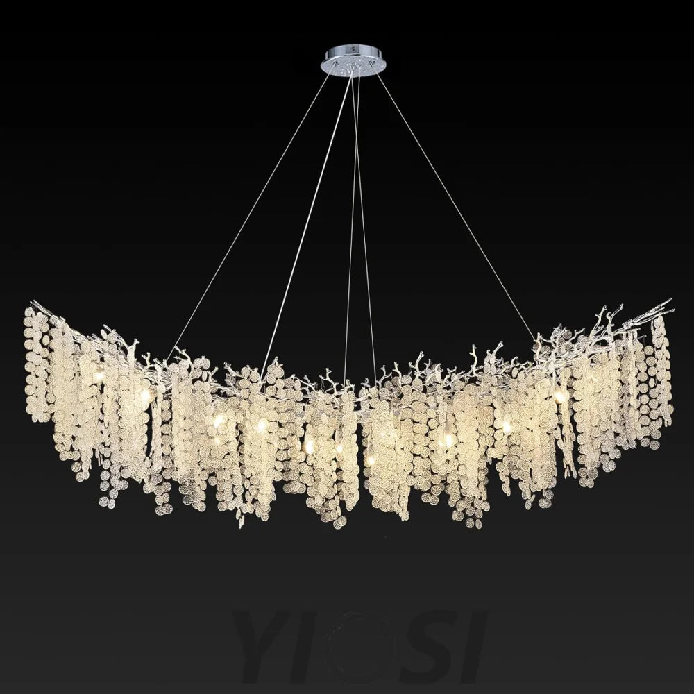 Modern Silver Crystal Glass Tree Branchs Chandelier 72 Inchs - Fast Delivery-1-Yiosilamp