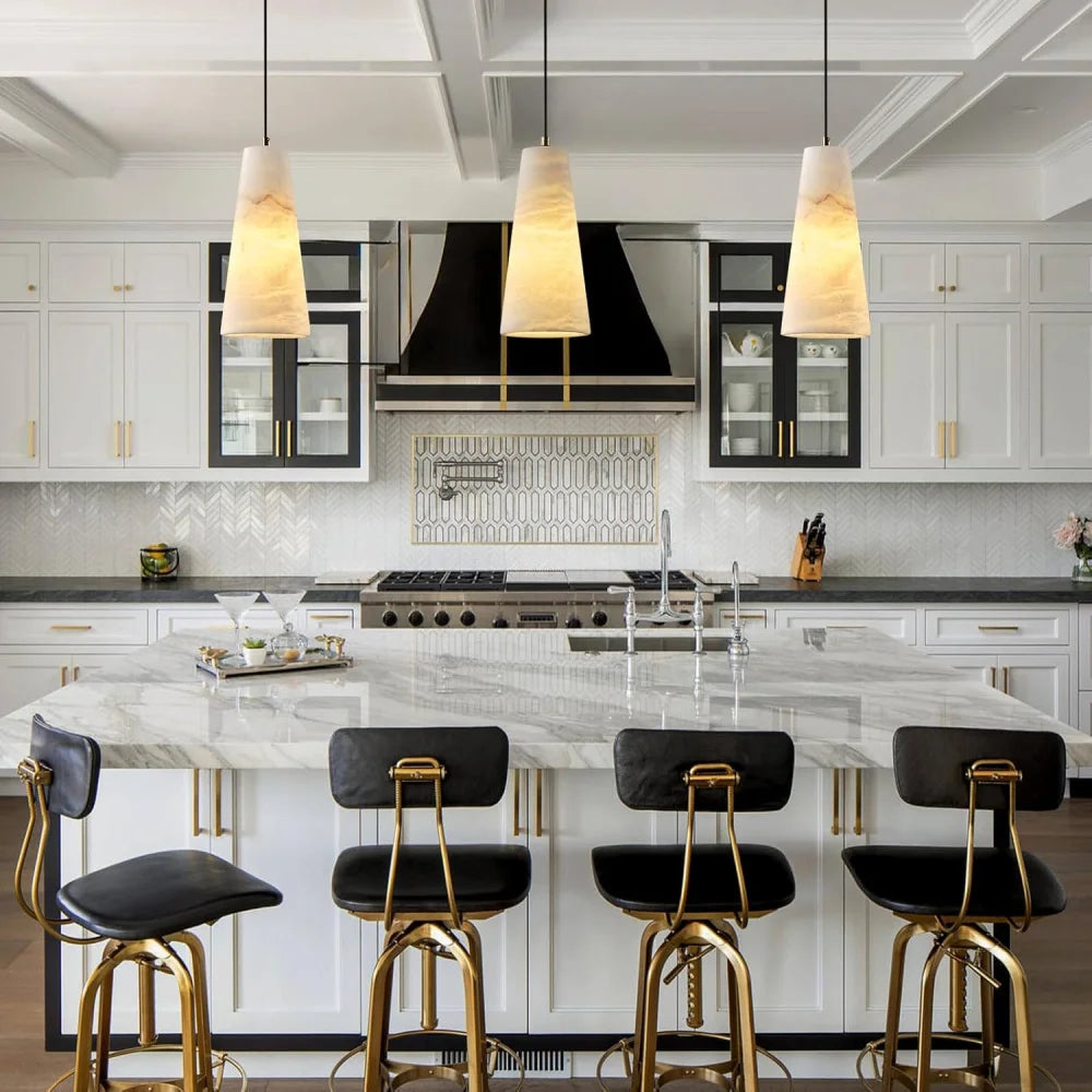 Modern Spanish Alabaster Mini Pendant Light – Round Design