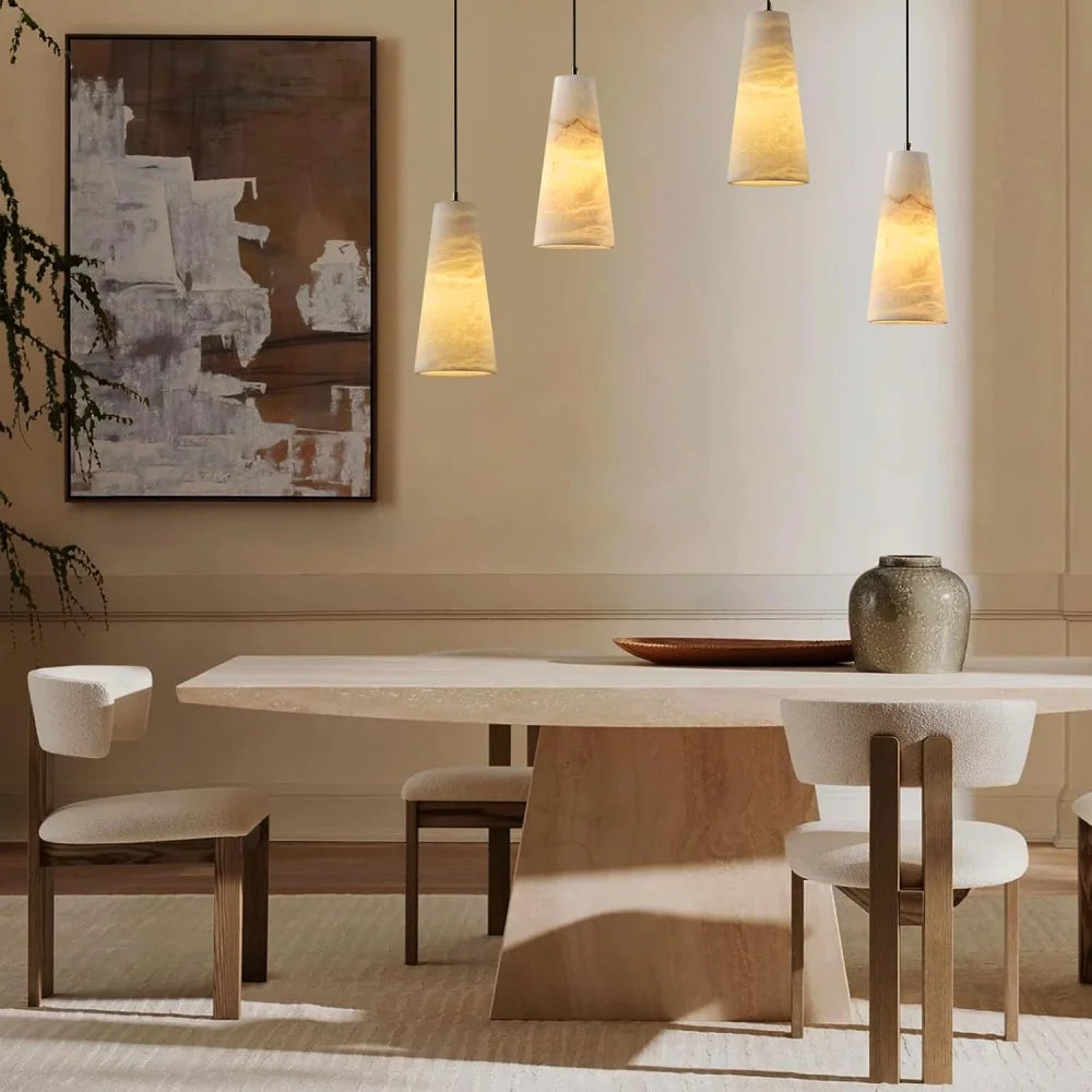 Modern Spanish Alabaster Mini Pendant Light – Round Design