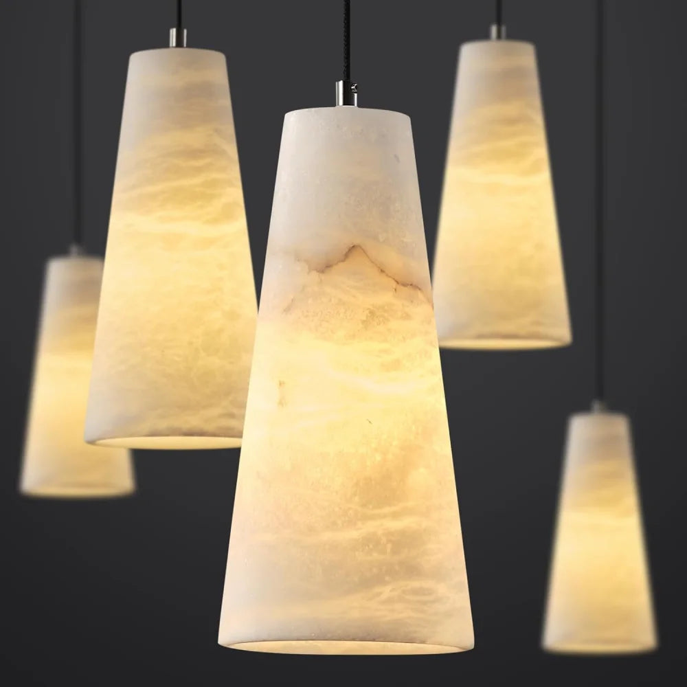 Modern Spanish Alabaster Mini Pendant Light – Round Design