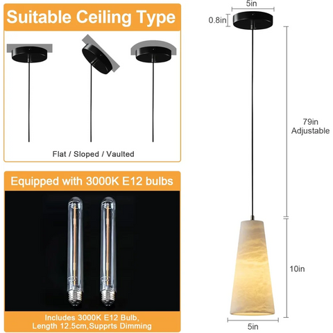 Modern Spanish Alabaster Mini Pendant Light – Round Design