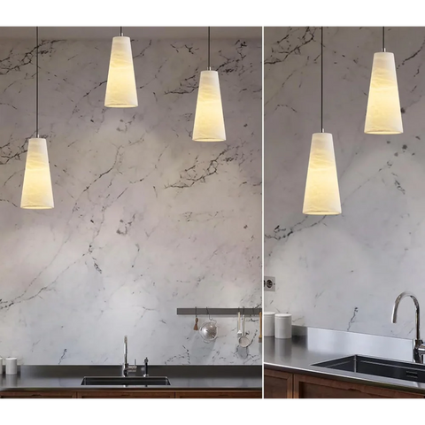 Modern Spanish Alabaster Mini Pendant Light – Round Design