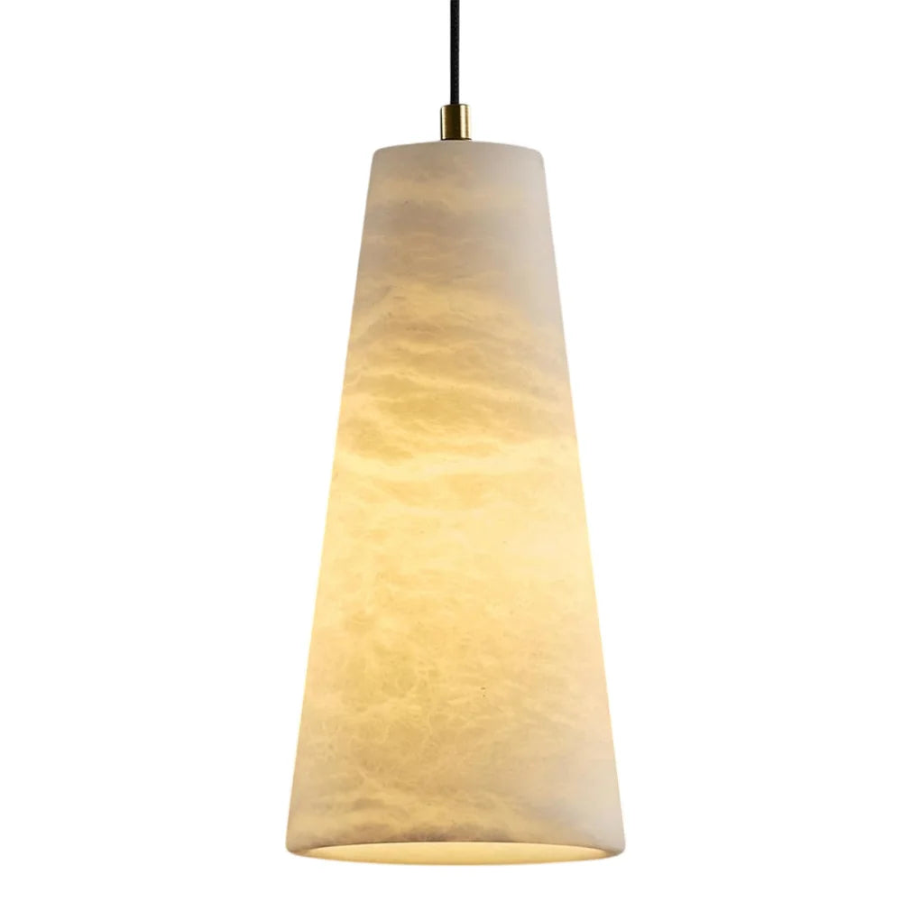 Modern Spanish Alabaster Mini Pendant Light – Round Design Brass-1