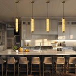 Modern Spanish Alabaster Pendant Light – Long Single Head Design