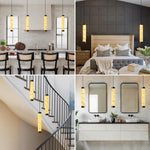 Modern Spanish Alabaster Pendant Light – Long Single Head Design