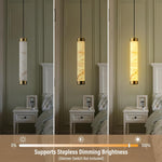 Modern Spanish Alabaster Pendant Light – Long Single Head Design