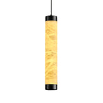 Modern Spanish Alabaster Pendant Light – Long Single Head Design Black