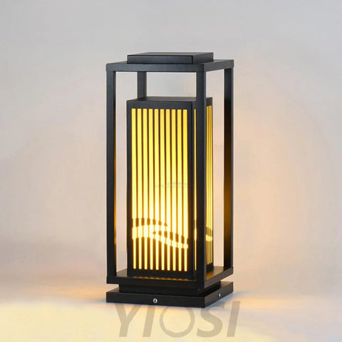 Modern Square Cage Garden Light ∅ 11.8″ Alabaster - -1-Yiosilamp