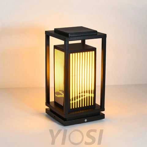 Modern Square Cage Garden Light ∅ 11.8″ Alabaster - -1-Yiosilamp