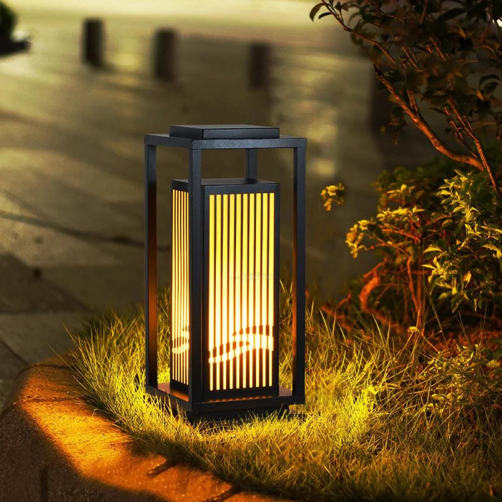 Modern Square Cage Garden Light ∅ 11.8″ Alabaster - -1-Yiosilamp