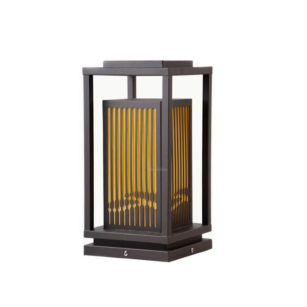 Modern Square Cage Garden Light ∅ 11.8″ Alabaster - -1-Yiosilamp