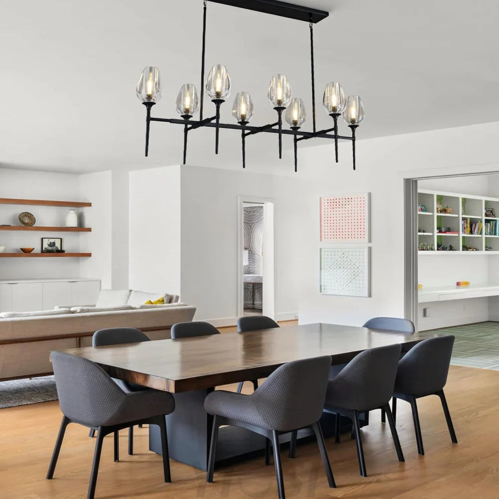 Modern tulip shaped crystal chandelier