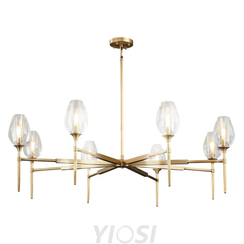 Modern tulip shaped crystal chandelier
