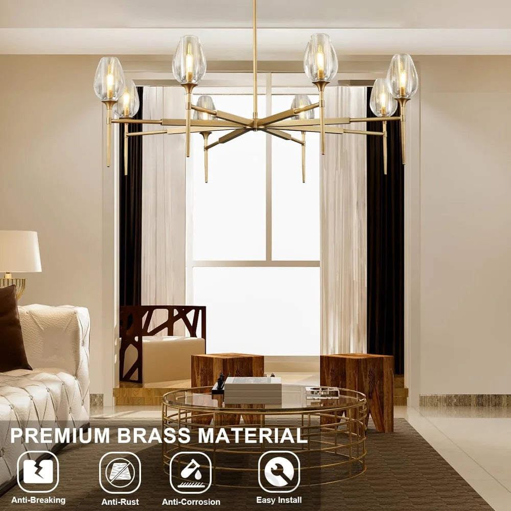 Modern tulip shaped crystal chandelier