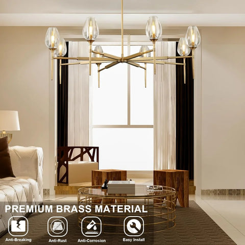 Modern tulip shaped crystal chandelier