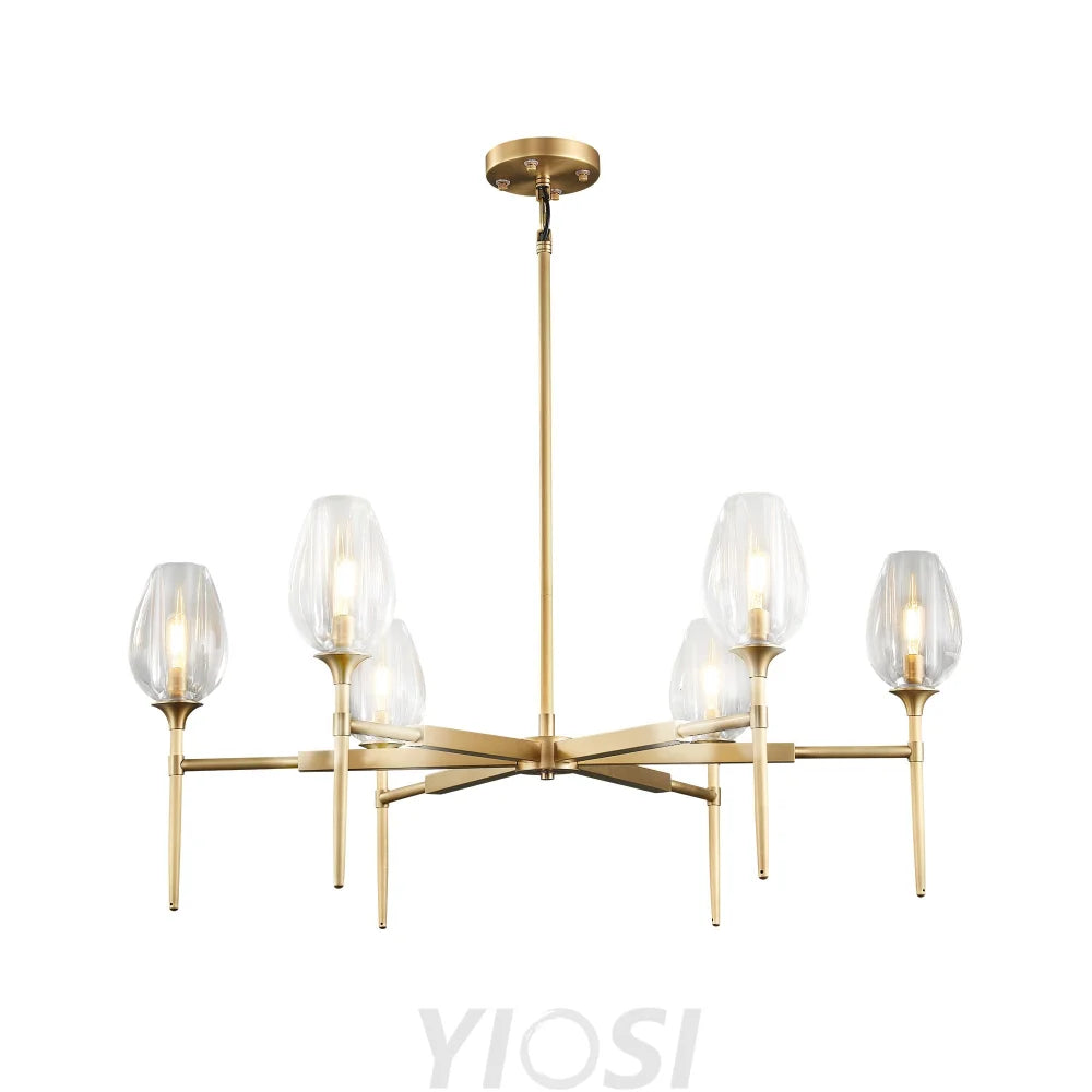 Modern tulip shaped crystal chandelier
